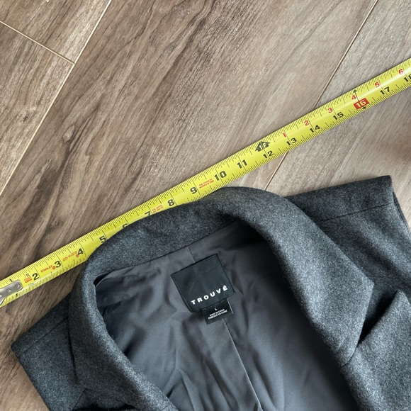 Trouvé sleeveless wool blend long vest jacket with lapel and hook closure Large - Picture 13 of 14